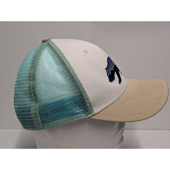 Patagonia Bear Fitz Roy Snapback Blue Trucker Hat Mesh Cap Adjustable - Picture 3 of 8